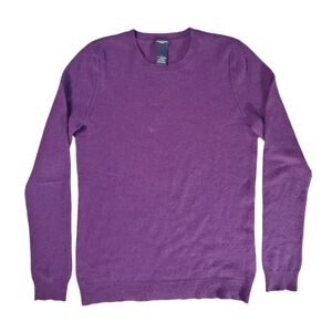 Magaschoni Cashmere Women's Purple Crew‎ Neck Long Sleeve Sweater Small